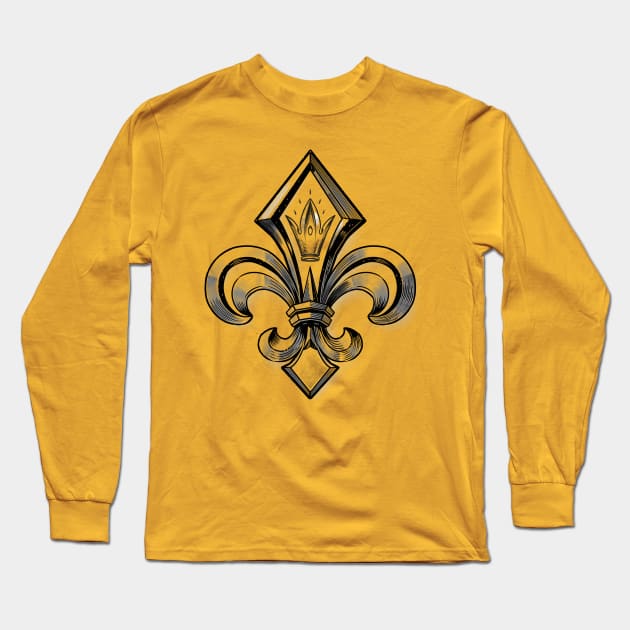 Royal - fleur de lys Long Sleeve T-Shirt by pakowacz